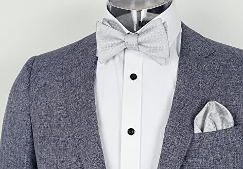 Image of Alizeal Mens 2pcs Solid Self-tied Bow Tie Set