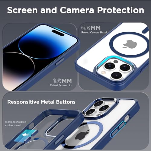 Image of CACOE Magnetic Case for iPhone 14 Pro Max 6.7 inch, Dark Blue