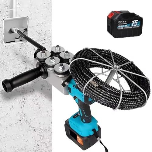 MINHUIJIHUI Máquina para Tirar Cables De Comunicación, Tirador Profesional, 30m, Batería 1/2, Velocidad 40 M/min, 6 Ruedas Guía Acero, Control Un Botón, Sin Escobillas