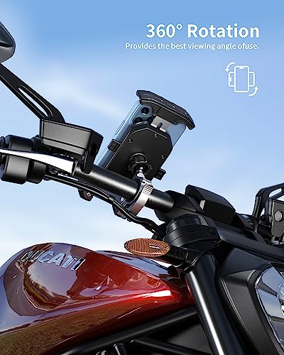 Kewig Motorcycle Phone Mount, Bike Phone Mount, Quick Install Handlebar Clip For Bicycle Scooter With Sturdy Aluminum Alloy Mounting Base, Fit For 4-7" Phones #TOP4