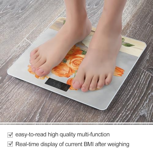 Balanza Digital Corporal Naranja Floral Hasta 180 kg miniatura 5