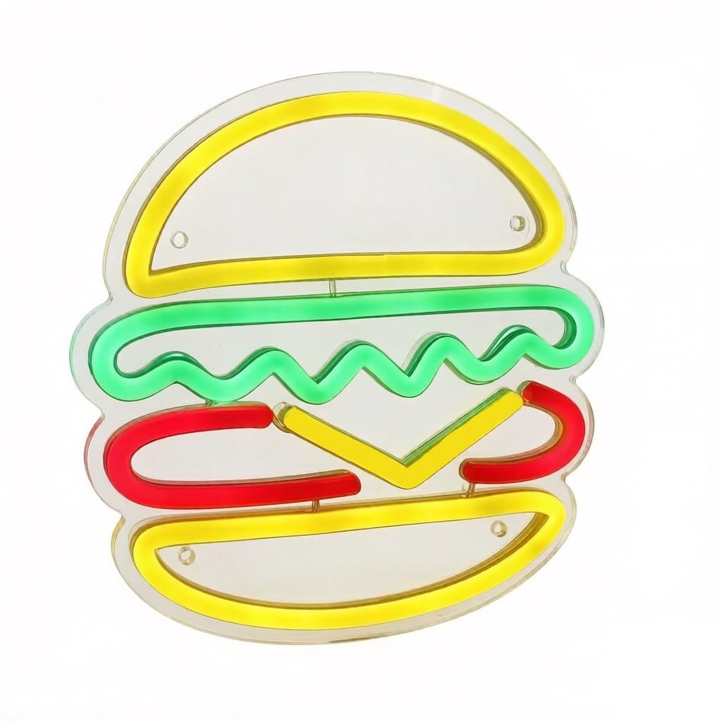 Dimmable LED Neon Sign, Fast Food Style, Cafe Bar Decor(3(30 * 30cm))