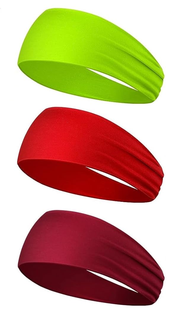 PAROPKAR Multi Sport Camo Headband Sweat Absorbing Wide Basketball Football Cycling Running Gym Yoga Workout Headband for Men Women Pack of 3 (Red Maroon Neon) (B0CJJTMXZ1) Amazon Price History, Amazon Price Tracker