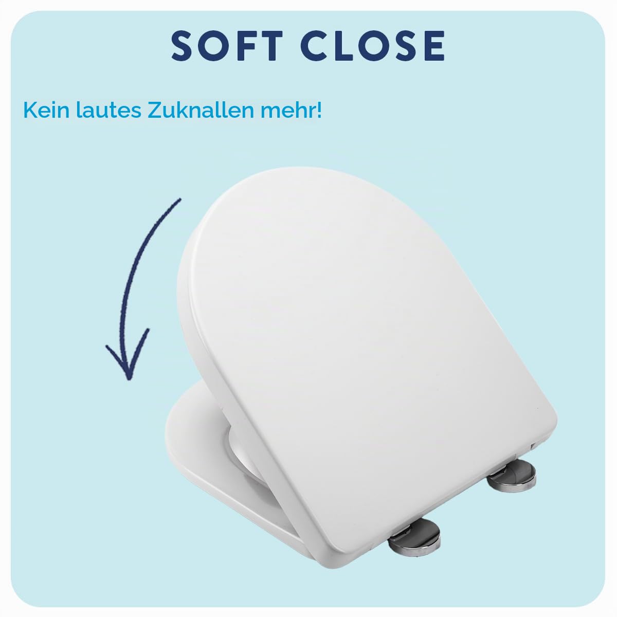 Croydex Eyre Toilettendeckel mit Absenkautomatik – Flexi-Fix Einfache Montage - Quick-Release zur einfachen Reinigung - antibakterieller wc sitz in D-Form - Weiß