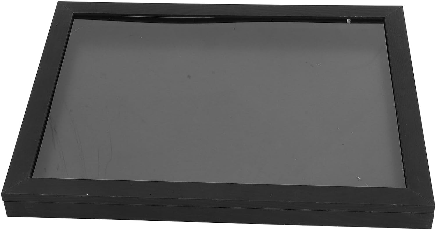 Jersey Display Frame Case for Football Baseball Soccer Basketball Shirts, 14x18 Black Wooden Shadow Box with Front Glass, Sports Memorabilia Showcase for Wall Hanging