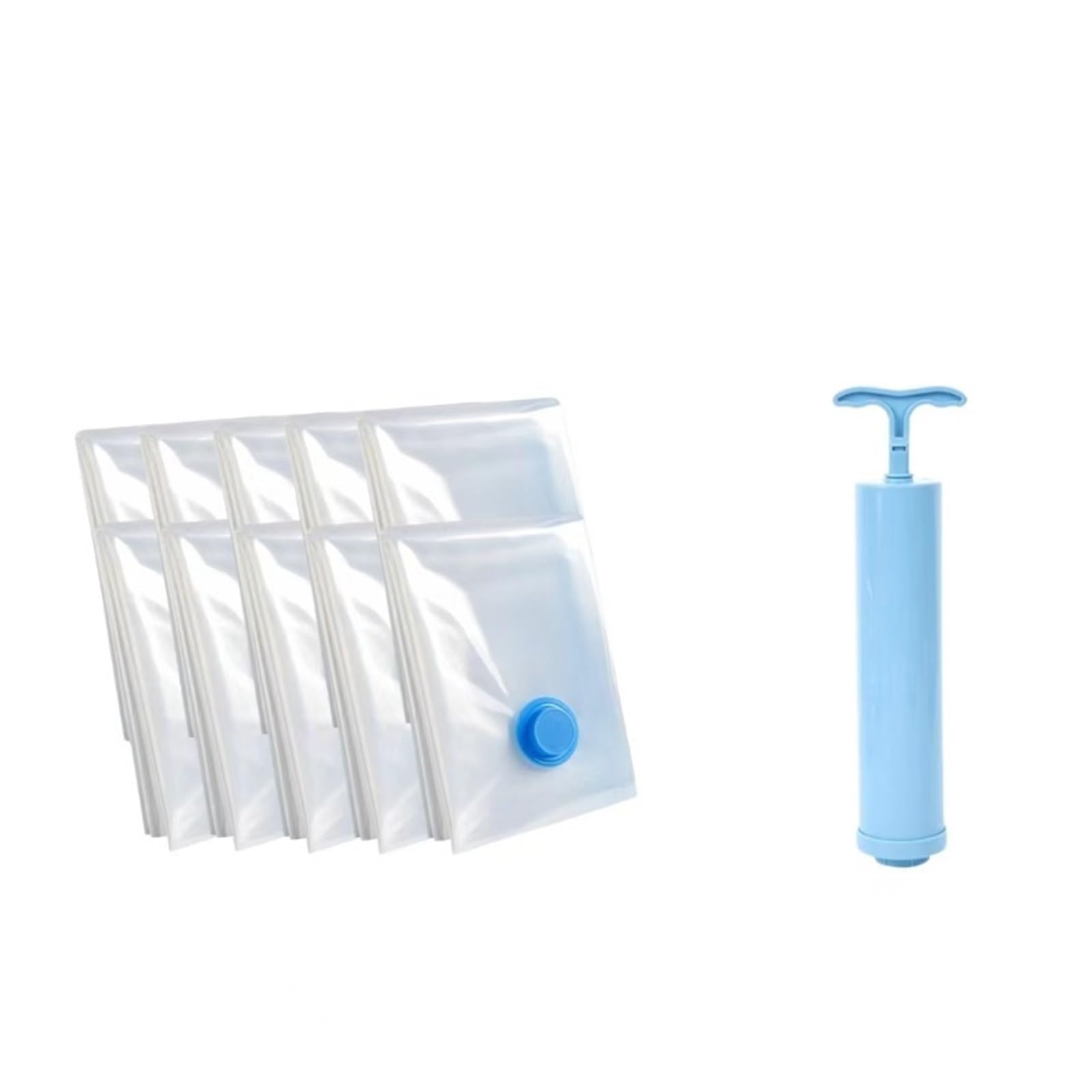 10PCS Vacuum Bag and Pump Cover for Clothes Storing Large Plastic Compression Empty Travel Accessories Storage Container For Travel(10 pack with 1 pump,40 * 60cm)