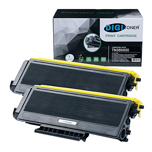 DIGITONER Compatible TN580 TN650 TN620 Toner Cartridge â€“ TN-580 TN-650 TN-620 High Yield Toner Cartridge Replacement for Brother Laser Printer â€“ Black [2 Pack]