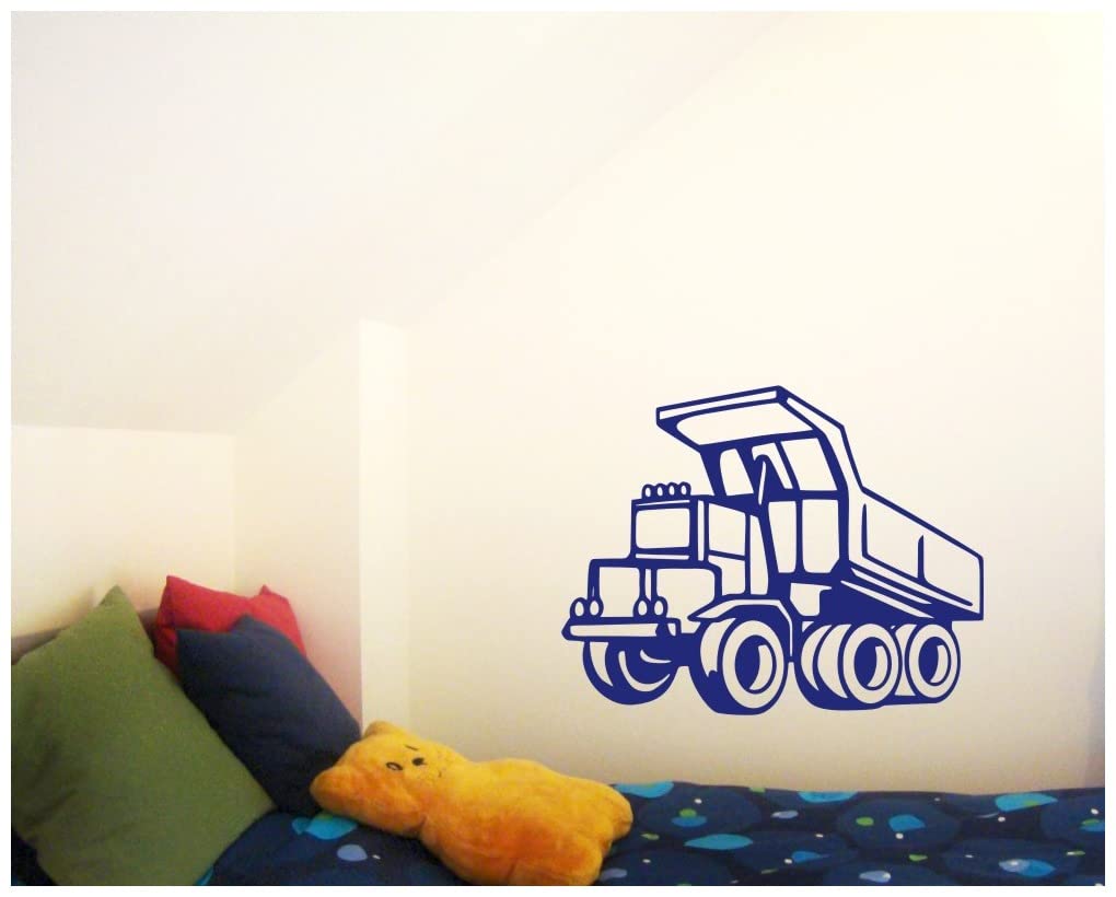 Samunshi® Wandtattoo Kipplaster Baumaschine Baustelle Wandsticker Wandaufkleber 120 x 91cm königsblau