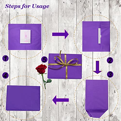 Image of 100 Sheets Purple Tissue Paper Artdly 14 x 20 Inches Purple Tissue Paper Bulk for Weddings Birthday DIY Project Wrapping Crafts Decor