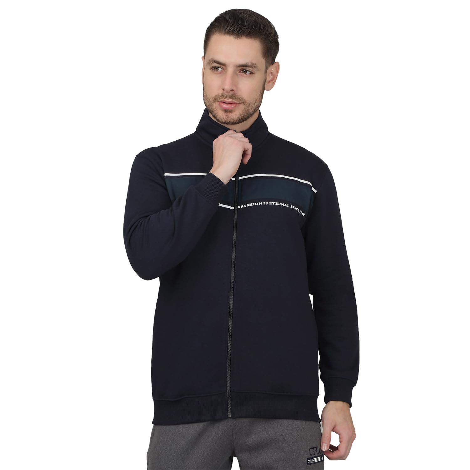 Solid Full Sleeves Mock Neck Regular Fit Men Casual Sweatshirt | Casual Winter Wear Sweatshirts for Men | Mens Sweatshirts for Winter Wear (P_MSWS00234)-image-15