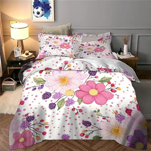 Housse de couette 260x220 fleurs super king imprimée