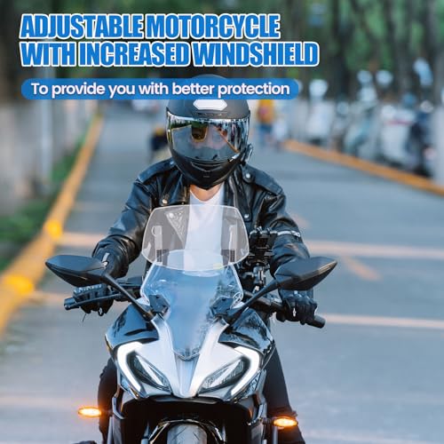 Motorrad-Windschutzscheiben-Verlängerung, universal, erhöht, zum Anklippen, 29,5 x 17,5 cm, ABS-Windschutzscheibenverlängerung, Spoiler, geeignet für Motorräder mit Frontscheibe