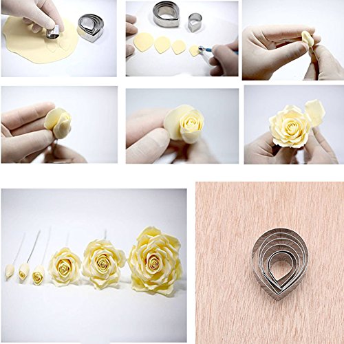 7Pcs Rose Petal Cutter Set Gum Paste Fondant Cake Cutters Decorating Tools #TOP4