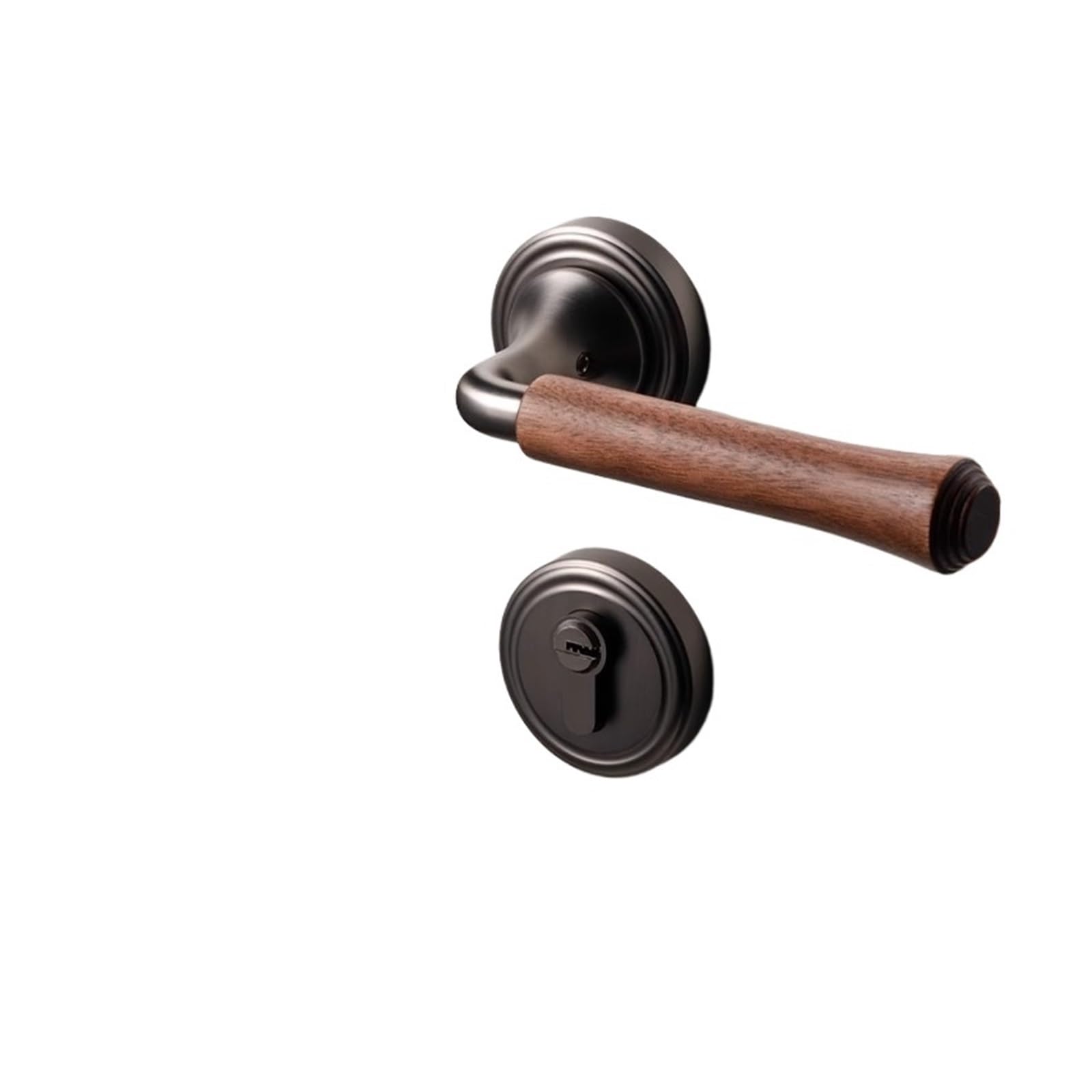 Serrure de porte en bois rétro chic en noyer véritable pour chambre