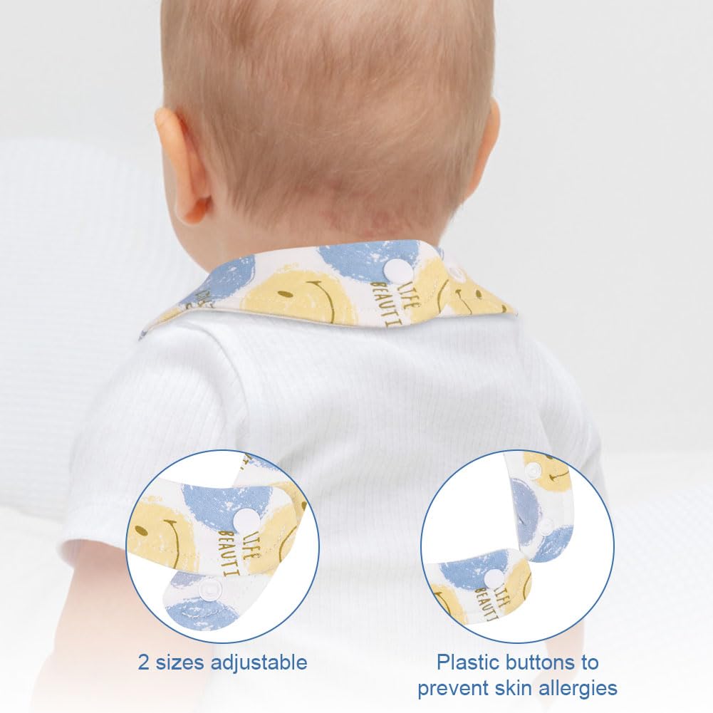 Vicloon Baby Bandana Dribble Bibs, 8-Pc Teething Bib Set including Snaps, Soft and Absorbent - Image 4