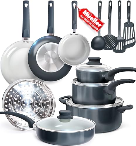 Mueller Healthy Stone 16-Piece Cookware Set