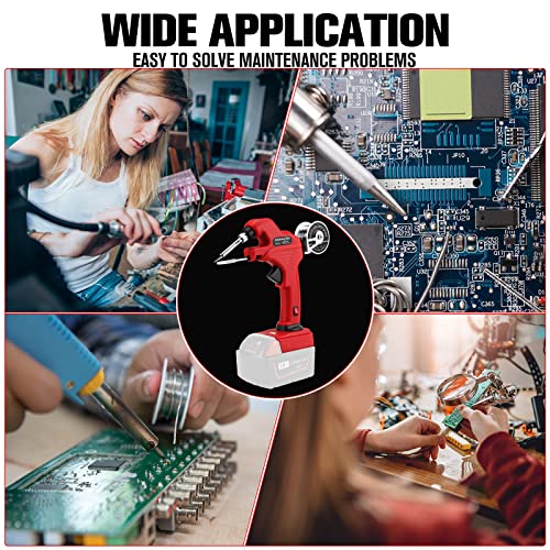 Rexlelxb Cordless Soldering Iron Kit, Suitable For Milwaukee M18 18V Li-Ion Battery,30W Soldering Gun With Ceramic Heater,30S Quick Preheat Soldering Iron With 50G 0.04" Solder For Repairing Welding #TOP1