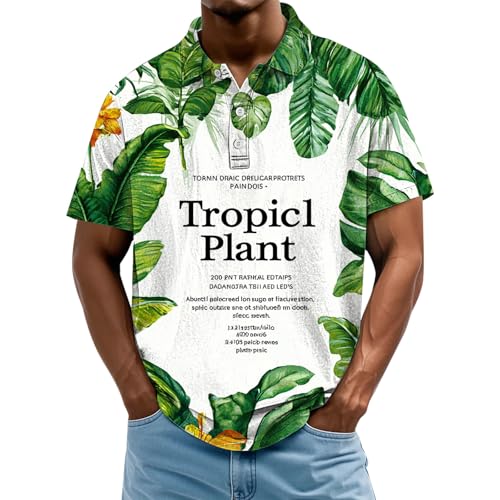 Polo décontracté imprimé tropical idée cadeau homme élégant prêt pour voyager léger