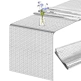 Disco Party Tischläufer：Sie erhalten 1 Stück Silber Glitter Tischläufer in der Größe 30 x 275 cm (11,81 × 108,27 Zoll) – lang genug für die meisten Esstische im Alltag, ob zu Hause oder im Restaurant.