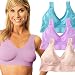 Ahh Bra Pack of 3 - Seamless Leisure Bra (Purple, Light Pink, Sea Blue) (XX-Large)