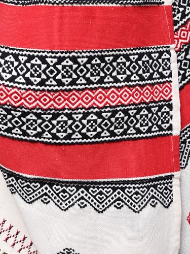 Image of Exotic India Pure Cotton Shawl from Tamil Nadu | Toda Embroidery South Indian Traditional Stole for Women's Casual Wear