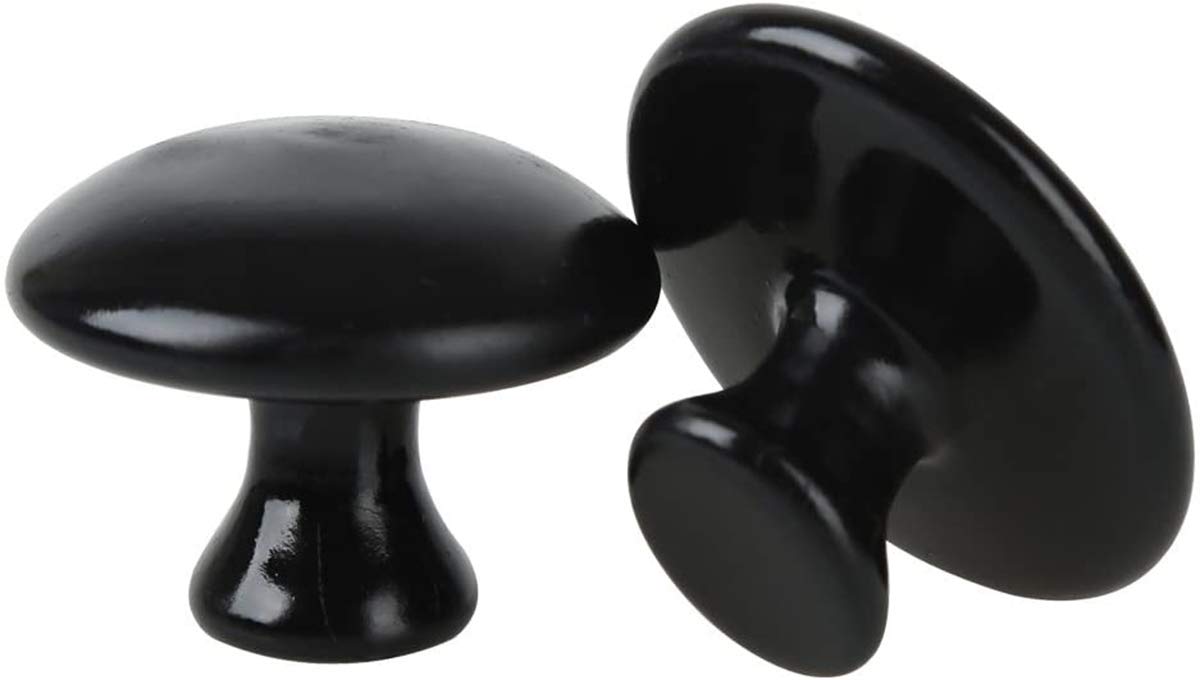 Starthi Mushroom Shaped Massage Stones Warmer Natural Hot Guasha Tools for Face Body for Spa, Massage Therapy Black