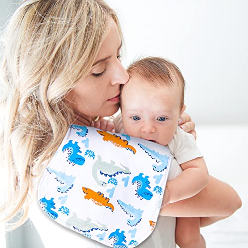 Burp Cloths & Baby Bibs 2-In-1 Large Size 3 Layers Thicken 100% Cotton Super Soft Absorbent for Teething and Drooling Baby Spit Up Burping Rags Set for Boys and Girls Infant Newborn 12 Pack
