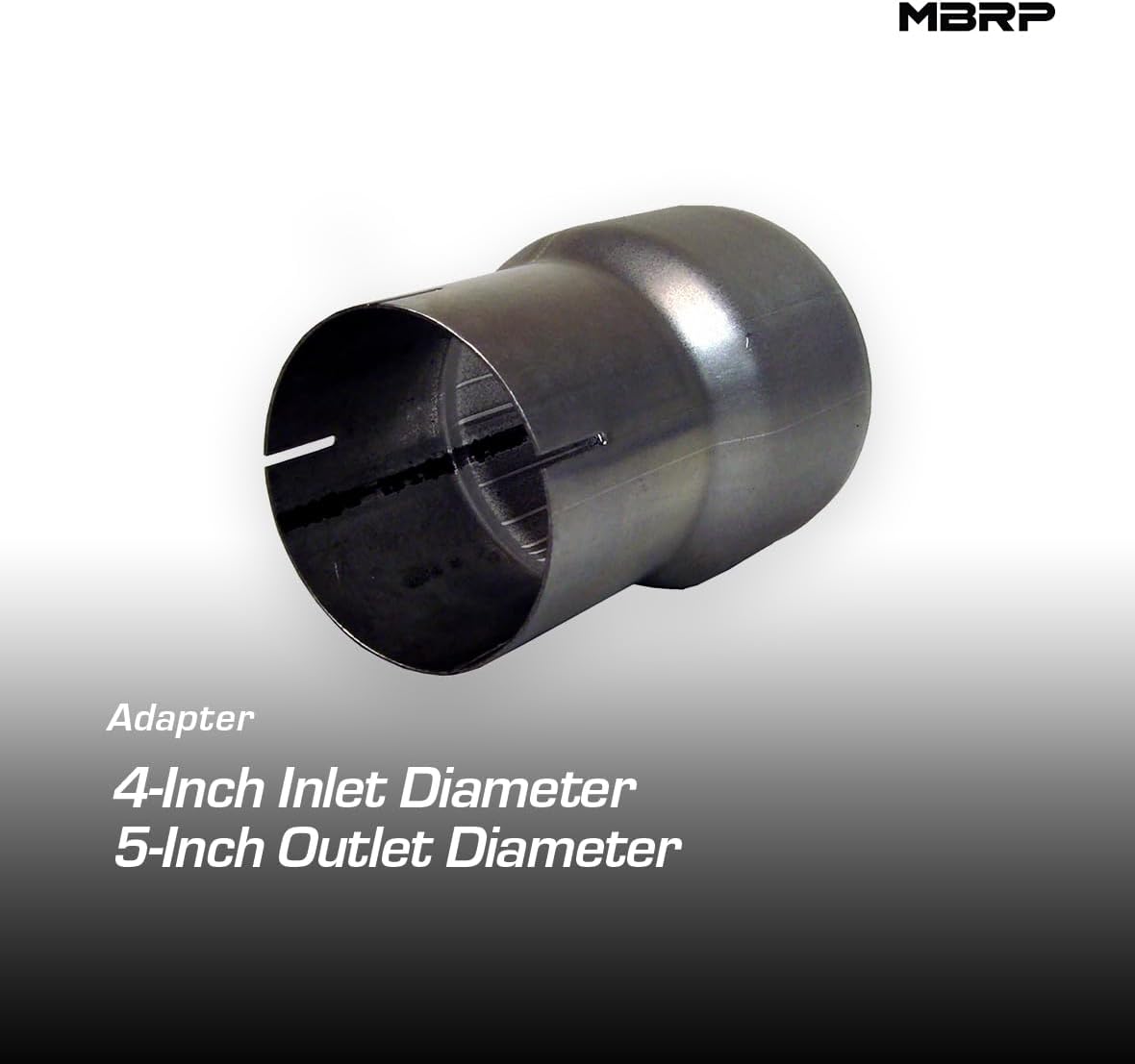 MBRP UA2001 Diesel Exhaust Universal Adapter for All Pickup Models, 4" ID. to 5" OD. Aluminized