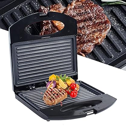 850w Doppelseitige Heizung Sandwichmaker-Toaster Elektrogrill, Kontaktgrill Steak Tisch Grill mit Antihaftbeschichtung, Multi Panini-Maker Steakmaschine Elektrogriller für Sandwichtoasts Steak – Bild 8
