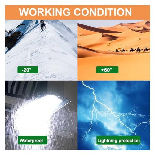 Farolas solares LED 200W con control remoto e iluminación de seguridad exterior 4