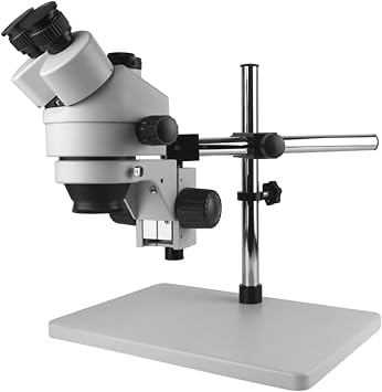 7X-45X Zoom Trinocular Stereo Microscope and 56LED Objective Lens HDMI Digita Microscope Camera for Phone PCB Soldering Repair(C White)