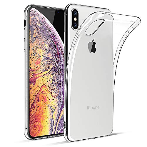 HiZiTi iPhone Xs Max Case, Thin Ultra-Slim Fit Crystal Clear Transparent Flexible TPU Phone Case Cover Compatible for iPhone Xs Max (6.5 inch) - Transparent Clear