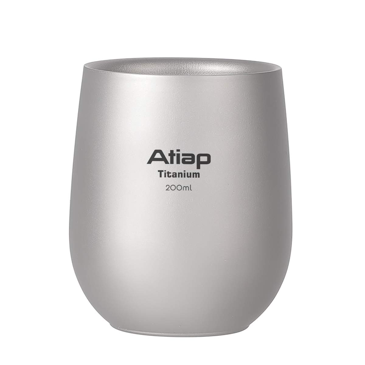 Atiap Matte Finish Camping Mug Pot Cup, Titanium Water Tea Coffee Cup, Double Wall And Carry Bag Design, Suitable For Outdoor Camping Hiking Picnic (200Ml)