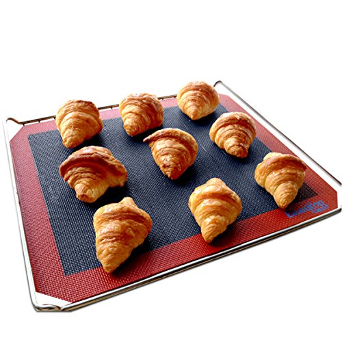 Bluedrop Bread Baking Mat Open Mesh Oven Liner Steaming Mesh Eclair Baking Sheets Perforated Silicone For Half Sheet Size 11-5/8 X 16-1/2 Inch #TOP2