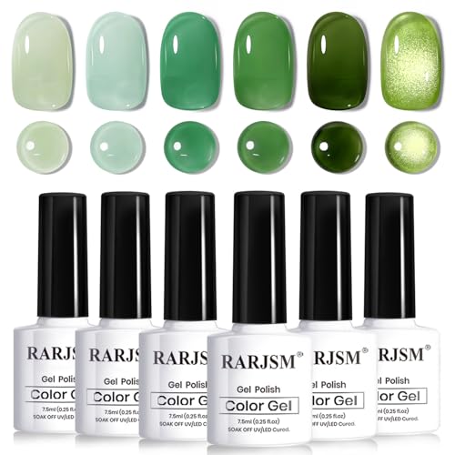 RARJSM Cat Eye Gel Nail Polish Set 6 Pcs Magnetic Sparkle Diamond Glitter Nude Pink Light Purple Red Silver Sheer Pink Velvet Ice Jelly Gel Polish with Magnet Stick UV LED Curing Requires Soak Off