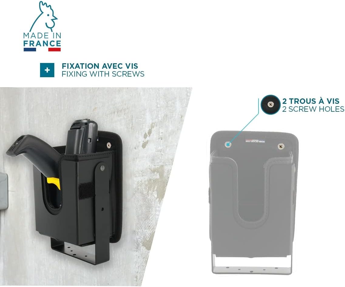 MOBILIS Holster for Pistol Grip Mobile Computers/Scanners to Screw On Wall/Forklift, Easy Access System, Adjustable Angle 45° to 90°, Universal Holder, Carrying & Storage