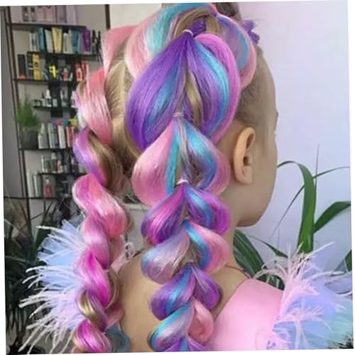 Extensions cheveux synthétiques tresses violettes et dreadlocks amovibles - 3