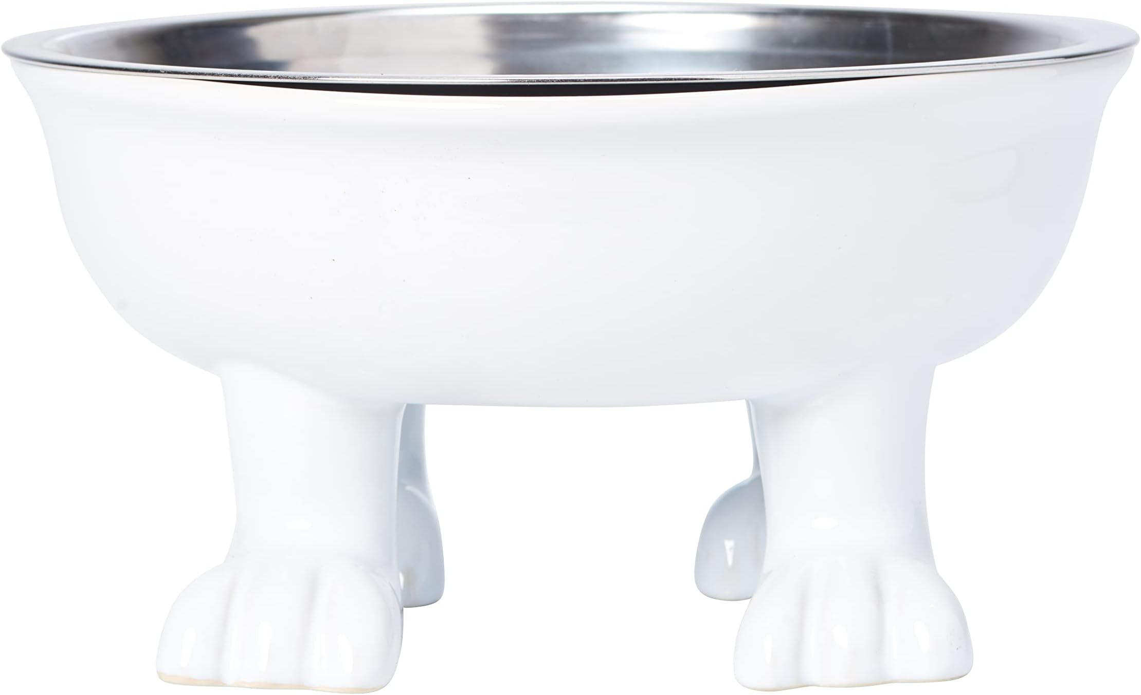 Premium Stoneware Large Dog Bowl with Paws