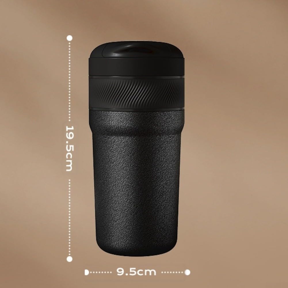 Molinillo de café manual de acero inoxidable con taza integrada para prensa de espresso, café por goteo, molinillo de mano portátil resistente al óxido para viajes, hogar, uso al aire libre