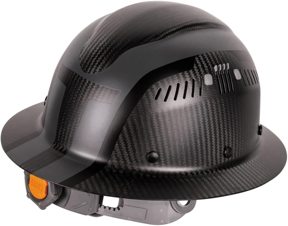 Klein Tools 60513 Hard Hat, K12 Series Carbon Fiber Full Brim, Vented, Class C, Type 1, Spartan