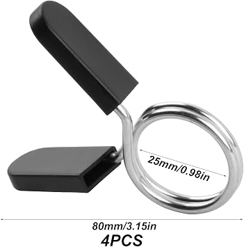 4 Pcs Spring Weight Clips – Olympic Barbell & Dumbbell Bar Clamps
