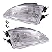 Driver and Passenger Headlights Headlamps with Textured Lens Replacement for Ford F4ZZ13008F F4ZZ13008E