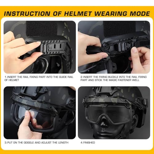 Lunettes tactiques fendues double fixation tete et casque militaire - 7