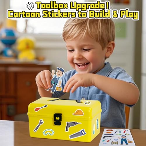 TONZE Kids Tool Set with Electric Drill Toys for 3 Year Old Boys, 50Pcs Kids Bool Box Kit with Belt,Construction Toys Pretend Play for 3 4 5 6 Year Old Boys Girls Gifts - Image 5