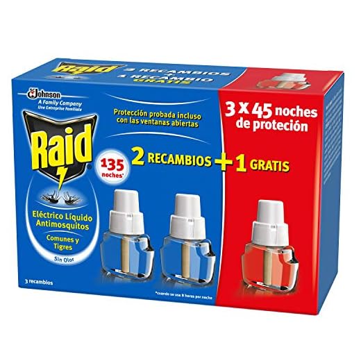 Raid Recharge pour diffuseur électrique anti-moustiques communs et Tigre 135 nuits