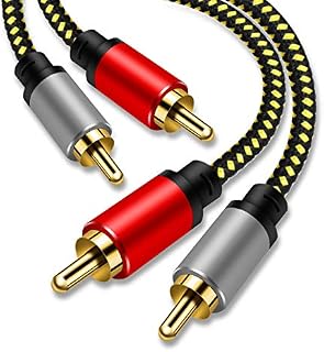 RCA Cable 1m- 2Rca Male to 2-RCA Male Audio Stereo Subwoofer Cable [Hi-Fi Sound] Nylon-Braided Auxiliary Audio Cord for Home Theater, HDTV, Amplifiers, Hi-Fi Systems,Speakers and etc?