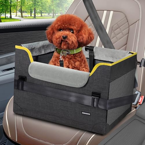 GENORTH Dog Car Seat for Small Dogs,Detachable Pet Car Seat Under 20 lbs,Dog Booster Seat with Cozy Chin Rest,Cushion and Safety Belt, (Gray) - image 8