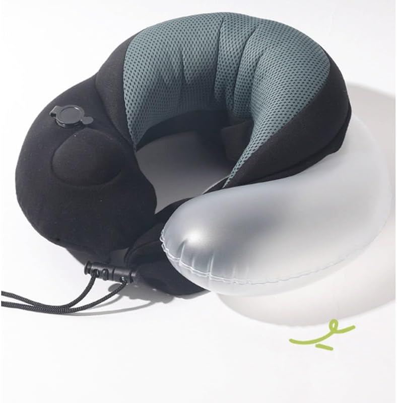 Press The Inflatable Pillow Deflate It This Lightweight Portable Travel is Made U-Shaped Material