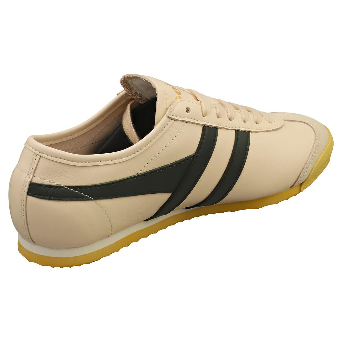 Gola Women's Race Leather Sneaker, Ecru/Dark Khaki, 7