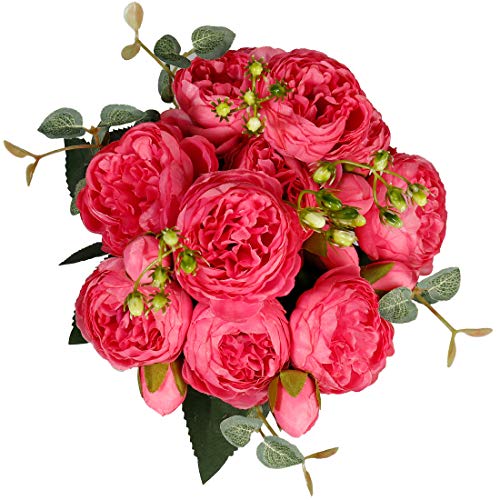 StarLifey - Ramo de flores artificiales de peonía para decoración de boda, hecho a mano